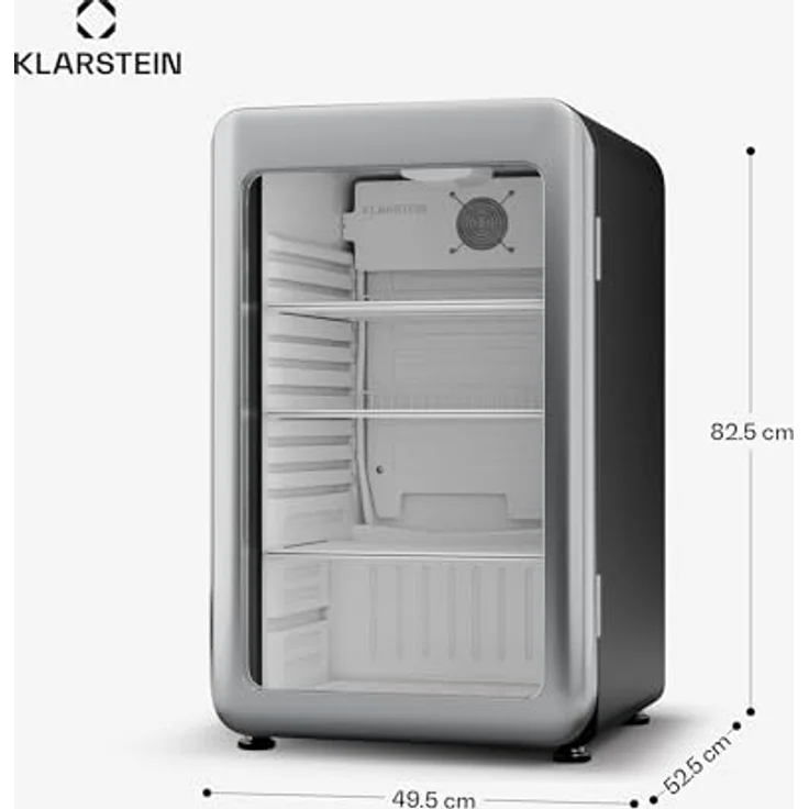 Klarstein Audrey Evo Getränkekühlschrank, 115 Liter, Energieeffizienzklasse C, leise mit 42 dB, doppelt verglaste Glastür mit LED-Beleuchtung, 71.8 cm hoch, 38.4 cm breit – Bild 7