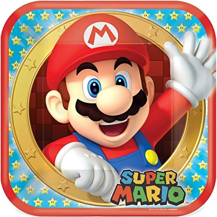 partyboards Super Mario 23 x 23 cm 8 Stück – Bild 4