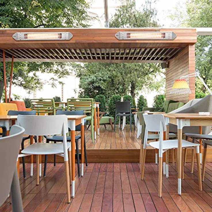 VASNER Teras 25 Basix - Elektrischer Terrassenstrahler mit 2500 Watt, Infrarot Heizstrahler für Outdoor, extern steuerbar (Weiß) – Bild 2