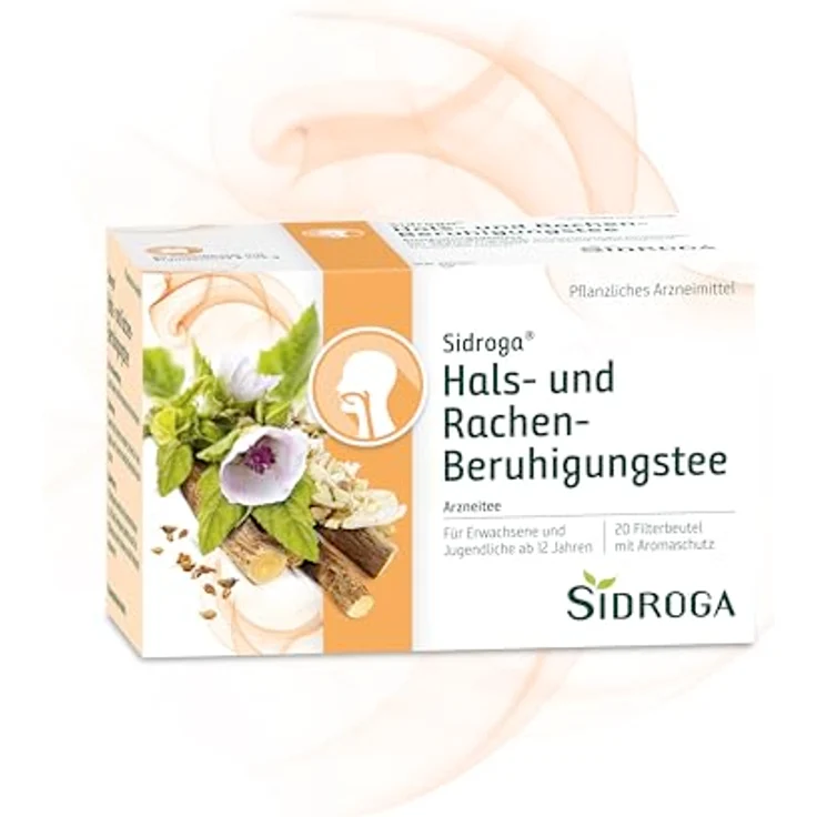 Sidroga Hals- und Rachen-Beruhigungstee, 20 Filterbeutel à 1,75 g, zur Reizlinderung bei Schleimhautentzündungen – Bild 1