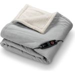 Beurer HD 81 Cord Light Grey Green Planet, 180 x 130 cm, 6 Temperaturstufen, Abschaltautomatik, maschinenwaschbar, Cordstoff