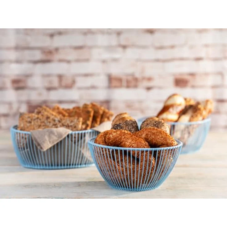 APS 30455 Korb -SVART- in dream blue, ovale Form zur Aufbewahrung von Brot und Obst, Maße 24 x 19 cm, Höhe 8 cm – Bild 3