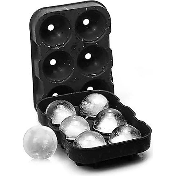 Maskworld 6 Riesen Quader & 6 Kugel Eiswürfel Silikonformen, BPA-frei für Eiswürfel und Backen, hitzebeständig -30 bis +230 °C, spülmaschinengeeignet, 2 Formen – Bild 4