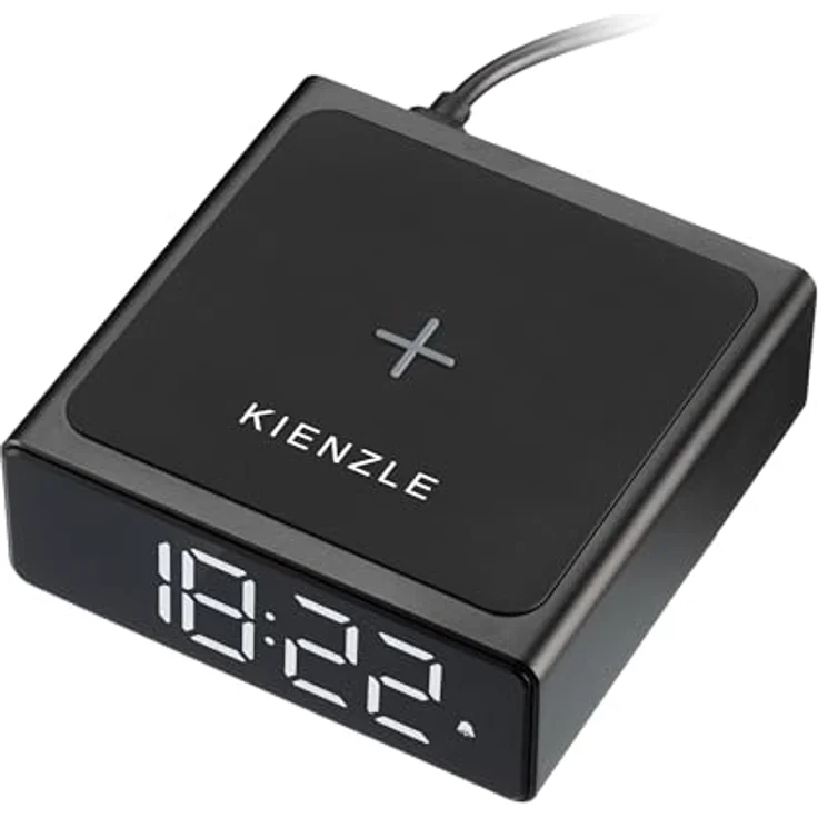 Kienzle Digitaler Wecker mit kabelloser Ladestation, 2 Weckzeiten, Schlummerfunktion, Quick Charge, Helligkeitsregelung – Bild 4