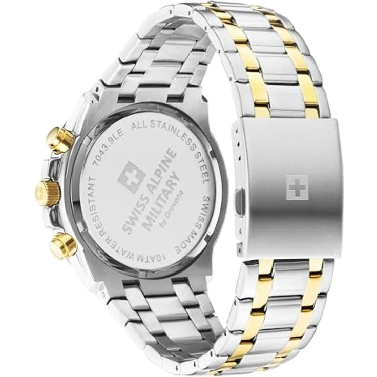 Swiss Alpine Military Quarzuhr 7043.9144SAM, grünes Zifferblatt, Chronograph, Edelstahlgehäuse, 10 ATM wasserdicht – Bild 3