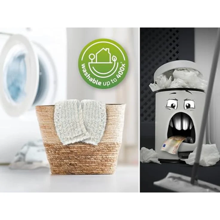 Leifheit Wischbezug Profi cotton plus, aus Baumwoll- und Suprafasern, saugfähiger Bodenwischer Ersatzbezug, Wischer Ersatzbezug für Steinböden und Fliesen – Bild 5