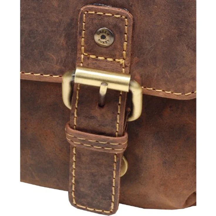 Greenburry Vintage Umhängetasche aus 100% Leder, braun, 25 cm x 6.5 cm x 27 cm – Bild 4