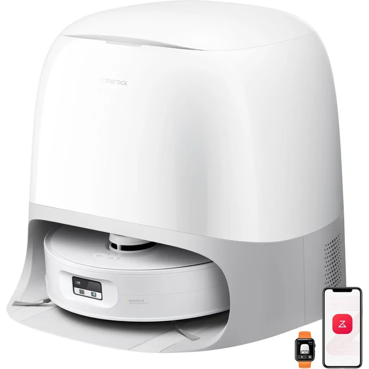 Roborock Qrevo Curv 2 Flow, Staubsauger Roboter mit Wischfunktion, Selbstreinigung, 20.000 Pa Saugkraft, 75 °C Heißwasser-Moppwäsche