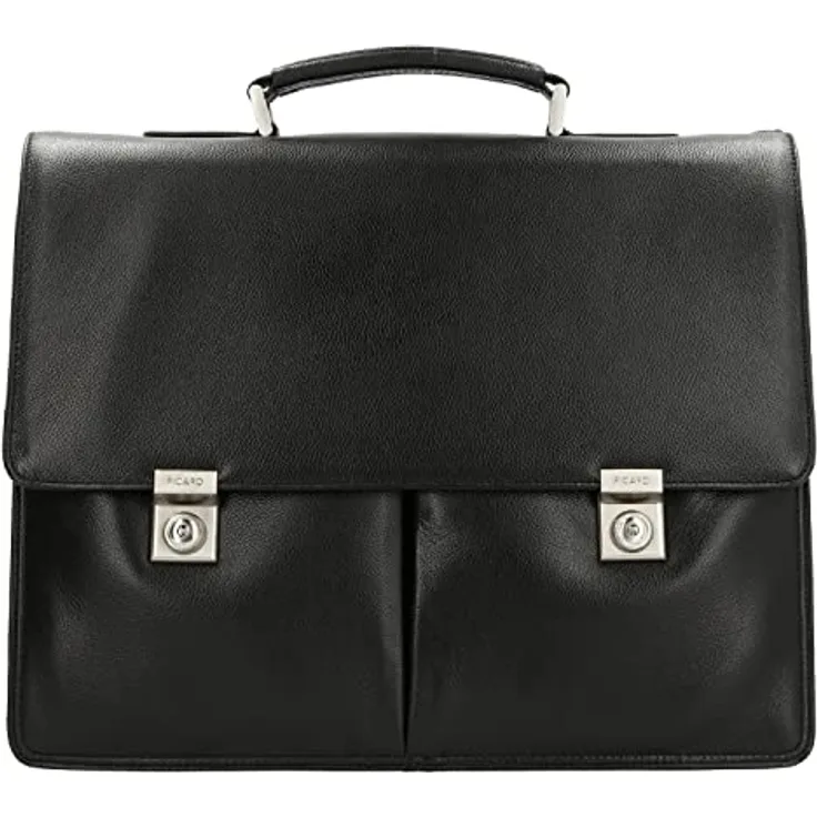 Picard, Männermappen, Aktentasche aus der Serie Aberdeen, in der Farbe Schwarz, aus robustem Leder, mit Henkel 826736G001