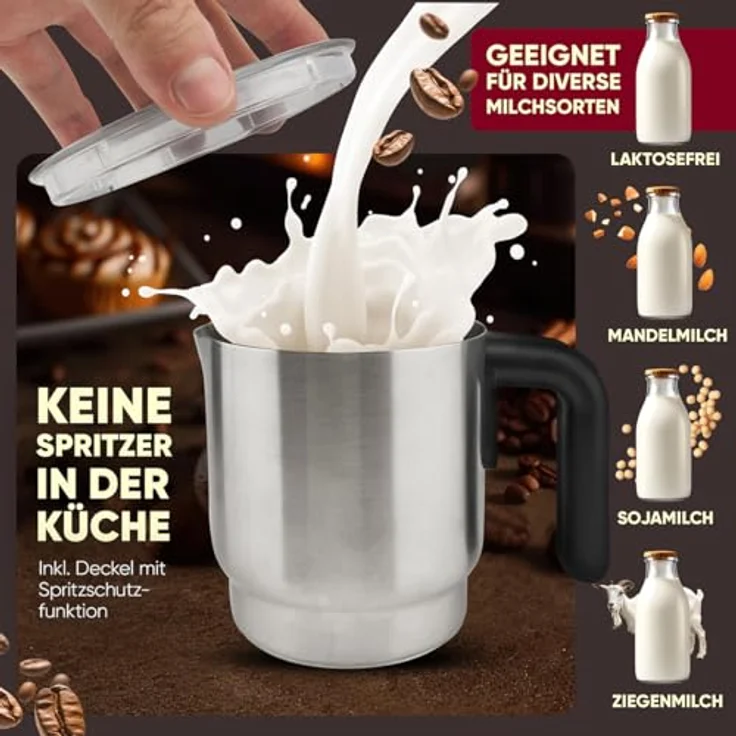 Clatronic Milchaufschäumer elektrisch | mit Heizfunktion | warmer und kalter Schaum | für dichten, cremigen Schaum | 740ml | MS 3812 – Bild 4
