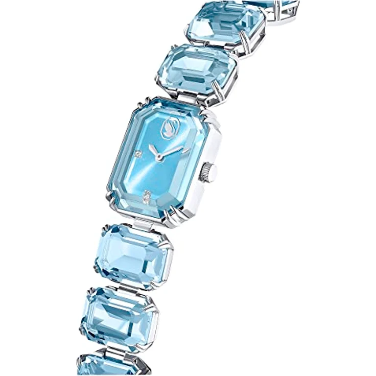 Swarovski Millenia Uhr, blaue Damenuhr mit Edelstahlarmband und strahlenden Swarovski Kristallen – Bild 4