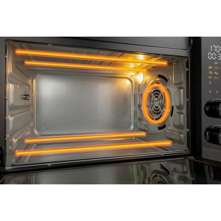 Hisense Minibackofen HOM30AF, 30 Liter, 1.800 Watt, 12 Programme, Heißluftfunktion, elegantes Design, integrierte Rotisserie – Bild 7