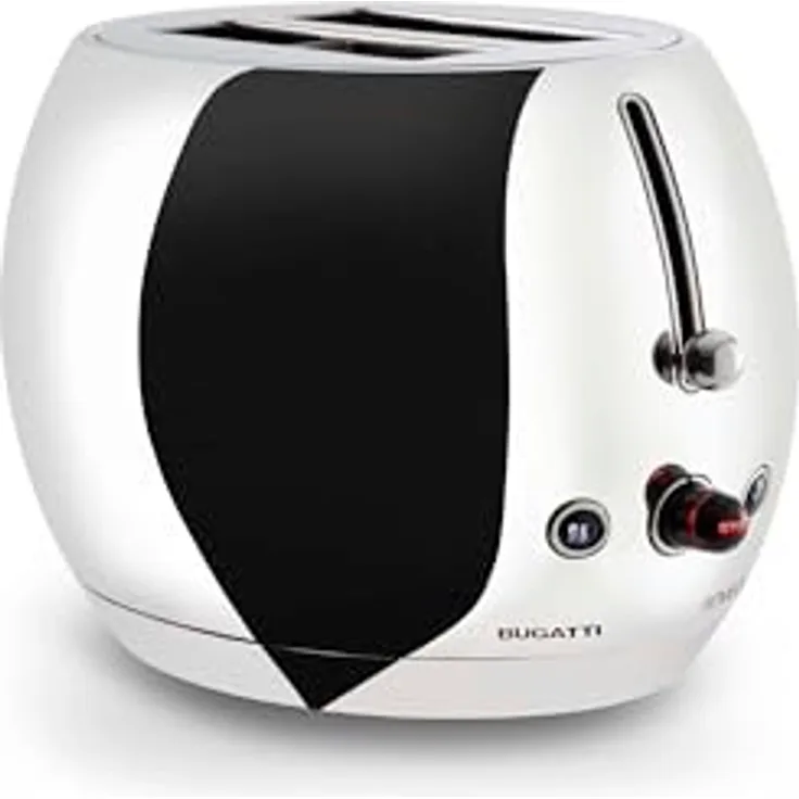 BUGATTI Romeo, Multifunktions-Design-Toaster aus Edelstahl, 7 Röststufen, 4 Funktionen, 870-1035 W, Edelstahlfarbe