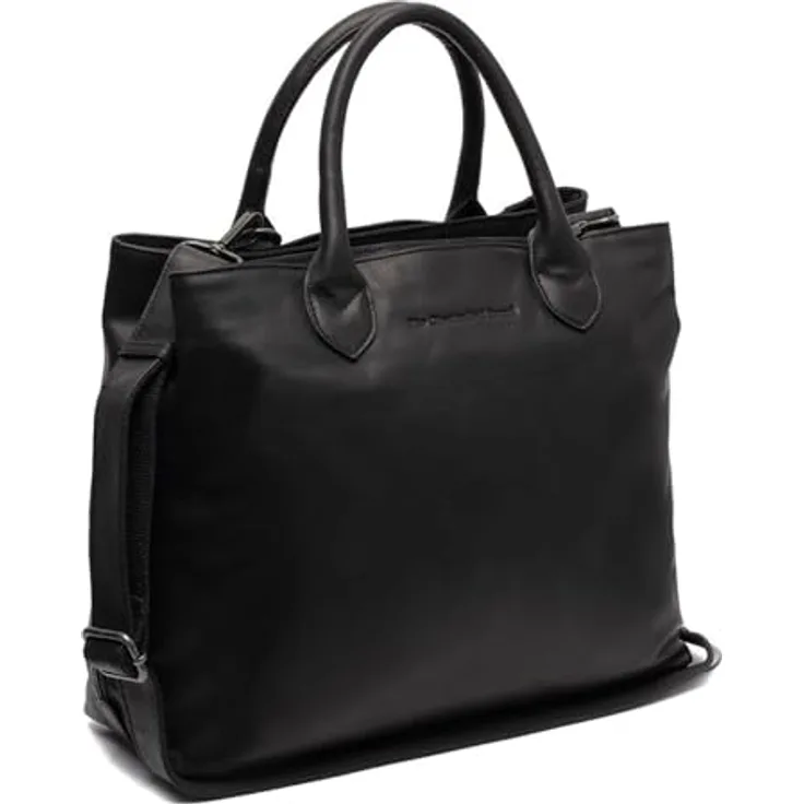 The Chesterfield Brand Passau Shopper, Handtasche aus gewachstem Rindleder, schwarz, 35 x 11 x 31 cm