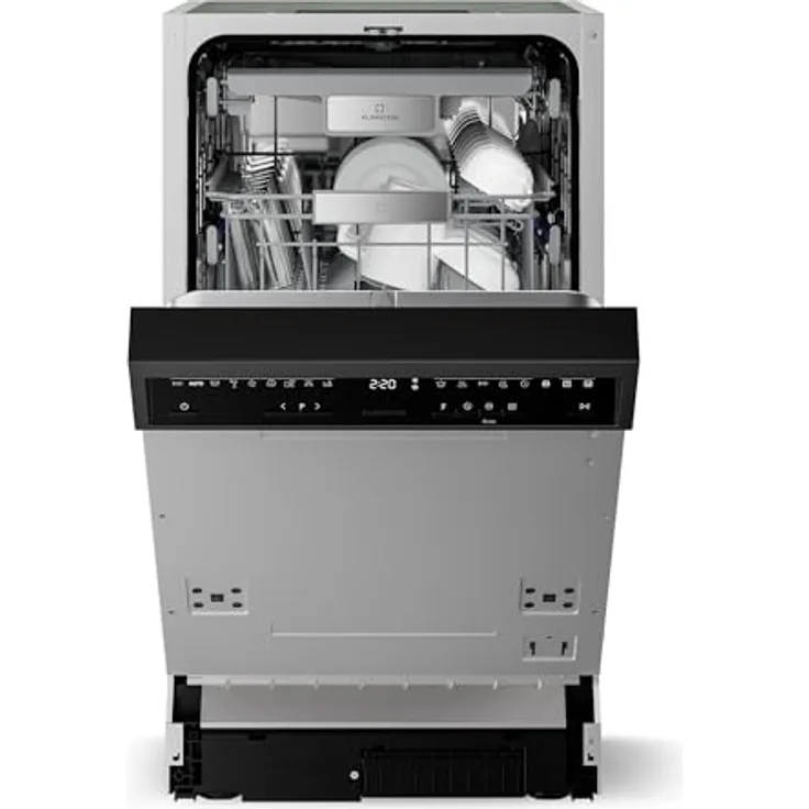 Klarstein Velaire Geschirrspüler 45cm, Halbintegriert, 10 Plätze, 9 Programme, 42 dB, AquaStop, Kindersicherung, B-Energieeffizienz