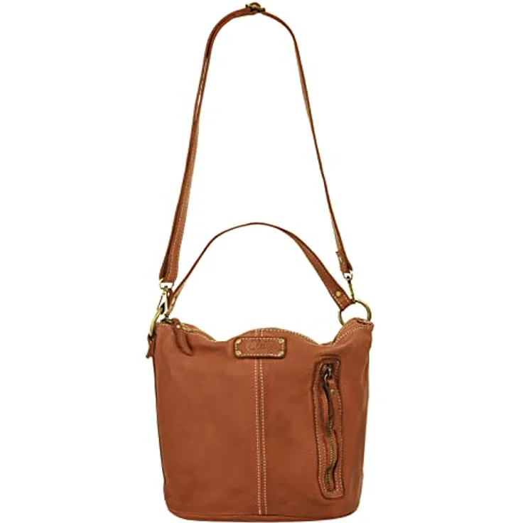 Cluty Umhängetasche, echt Leder, Made in Italy, 25 cm x 28 cm, mit Reißverschluss und abnehmbarem Schultergurt – Bild 7