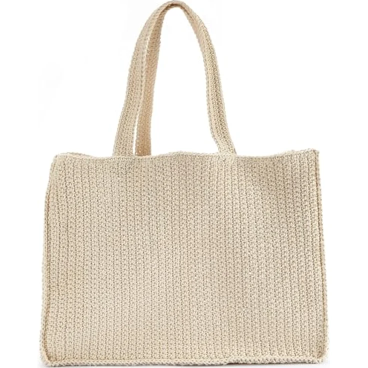Vivance Shopper Strandtasche, Häkel-Design mit Paillettendetails, viel Stauraum für Stadtbummel und Urlaub – Bild 2