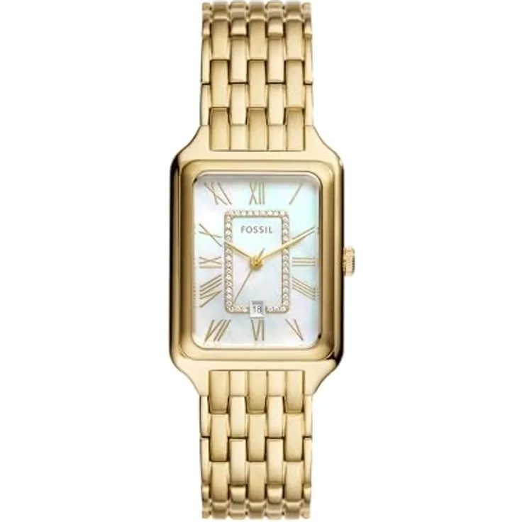 Fossil Quarzuhr RAQUEL, ES5304, Damenuhr mit Perlmutt-Zifferblatt und Edelstahlarmband - Preisvergleich