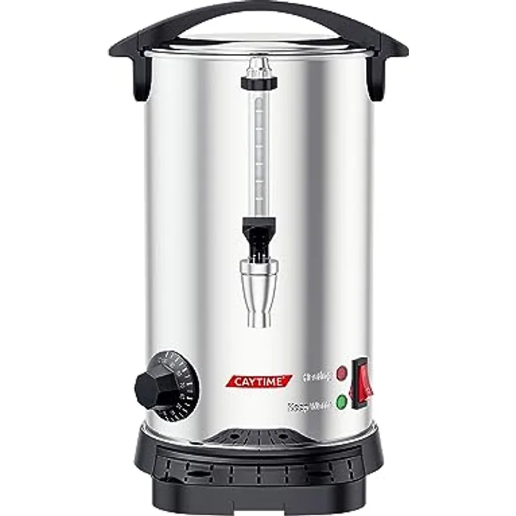 Caytime Edelstahl Glühweinkocher, 12L Heißgetränke- und Einkochautomat, 1500W für Glühwein und Punsch