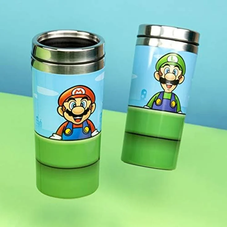 Super Mario Trinkflasche "Warp Pipe", Edelstahl, transparent, Thermoskanne/Reisebecher – Bild 7