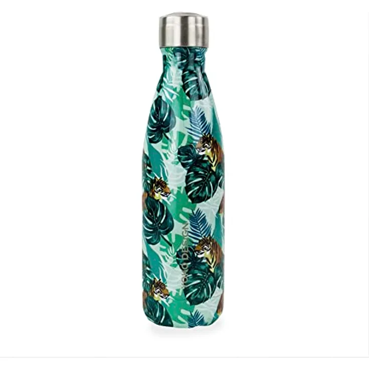 Garofalo Motivflasche Thermosflasche, Edelstahl, grün, 6 cm