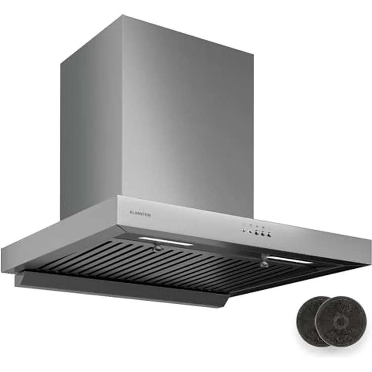 Klarstein AeroClean Dunstabzugshaube 60 cm, Wandhaube mit Boost-Modus 721 m³/h, A++ Energieeffizienz, LED-Beleuchtung 3800-4200 K, Edelstahl, Abluft & Umluft