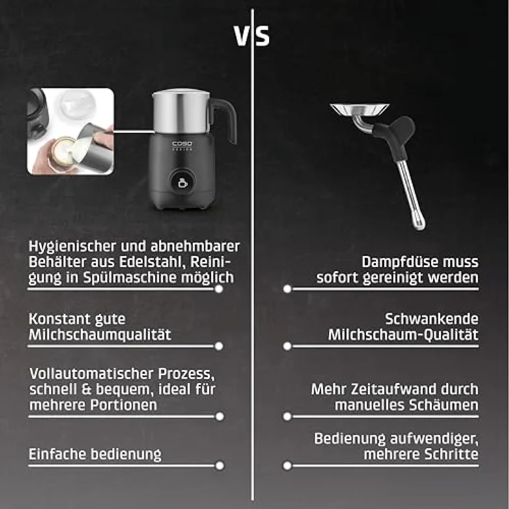 Caso 1667 PremiumLatte XL, Milchaufschäumer mit großem Fassungsvermögen und schneller Aufschäum-Funktion – Bild 8