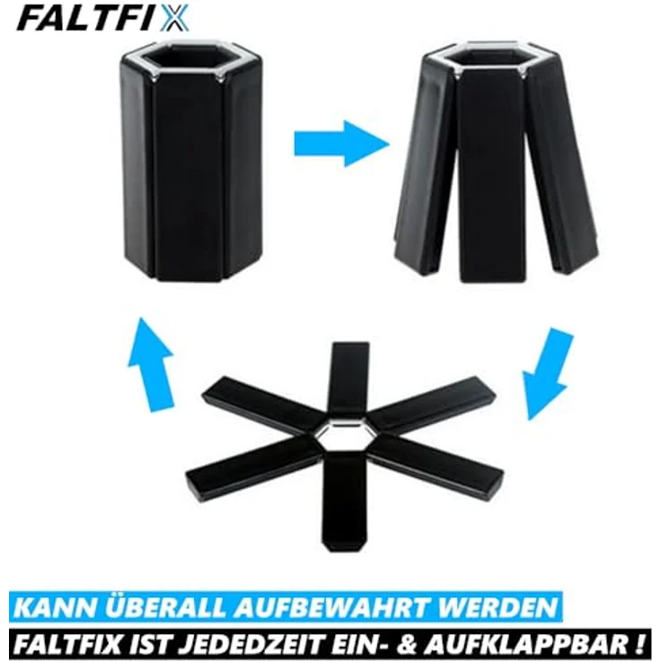 MAVURA FALTIX, Faltbarer Topfuntersetzer, hitzebeständig, rutschfest, in Schwarz, 19 cm – Bild 5