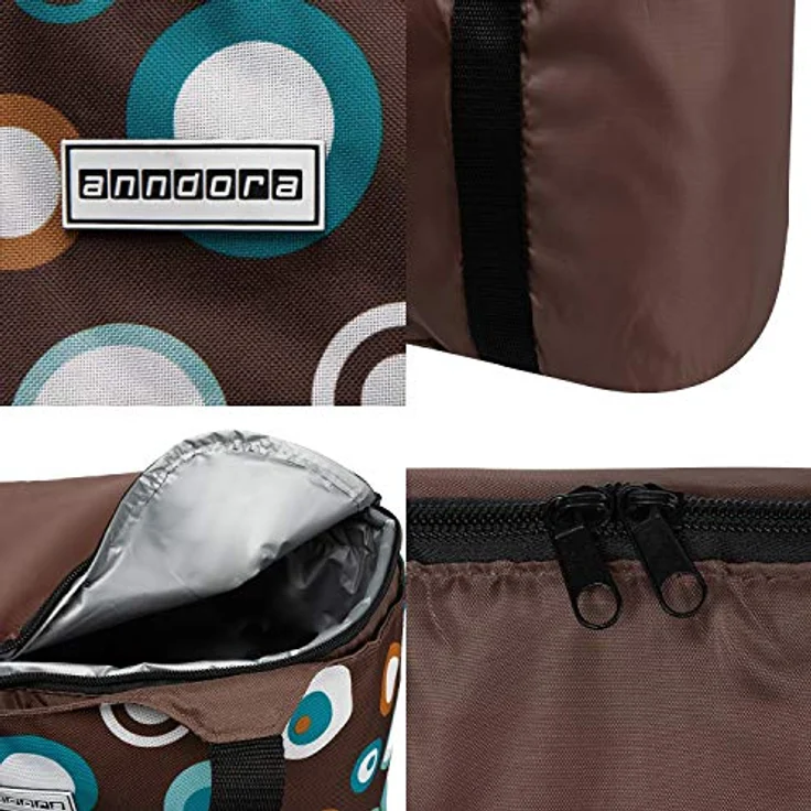 anndora Picknickkorb anndora 2 in 1 Doppeltasche - Isoliertasche und Shopper, braun/hellblau – Bild 8