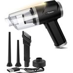 TurboTronic By Z-LINE Akku Staubsauger 5KPA Handstaubsauger mit 47k RPM Gebläse kabellos 0,15 L beutellos Fugendüse für Auto Büro Haus (Schwarz)