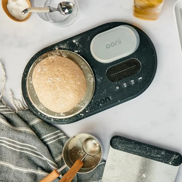 Ooni Dual Platform Digitalwaage, präzise Küchenwaage mit gebürsteten Edelstahlplattformen und dualem LCD-Display, schwarz – Bild 3