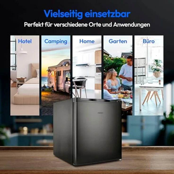 MEDION Mini Gefrierschrank (33 Liter Nutzinhalt, 51cm hoch, höhenverstellbare Füße, Griffmulde, manuelle Temperatureinstellung, Stern-Einstufung 4 Sterne, MD37675) grau – Bild 4