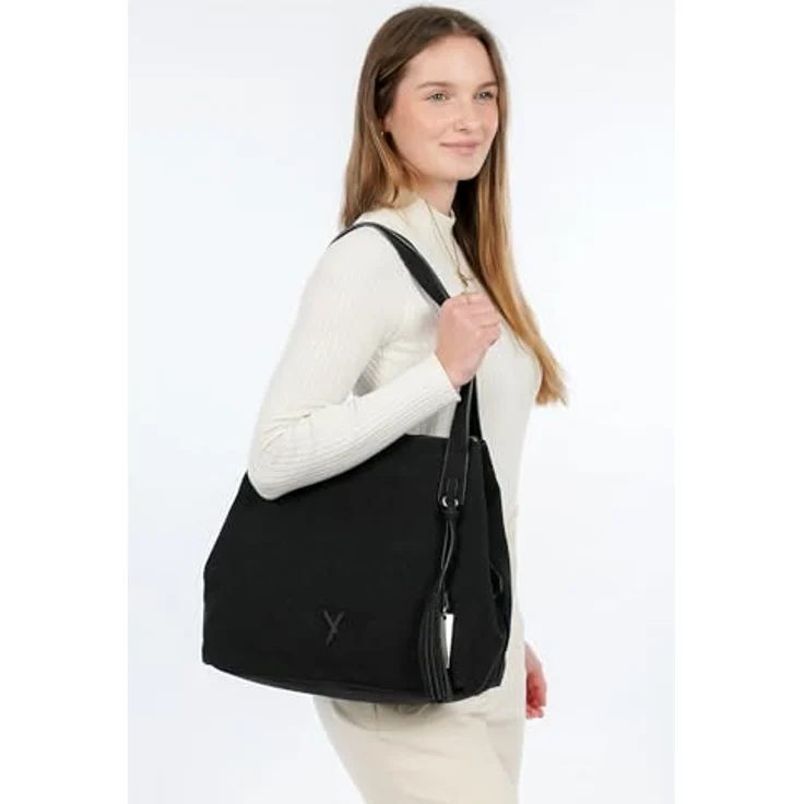 Suri Frey Shopper Romy, Handtasche aus Feinsynthetik mit Reißverschluss, Schwarz, 35 x 31 x 14 cm – Bild 3