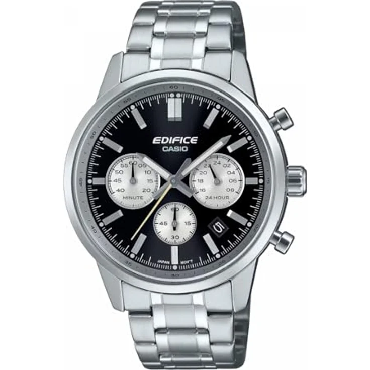 Casio Edifice Chronograph Herrenuhr Stahl/Schwarz EFR-575D-1AEF, Quarzwerk, Stoppuhr, Mineralglas – Bild 2