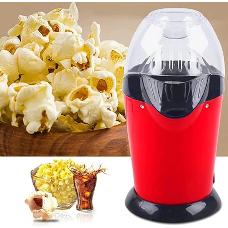 Retoo Popcornmaschine Ohne Fett und Öl 900 Watt, Heißluft Popcorn Maker, Küchen Coole Gadget für Pop Mais, Gesunder Snack, Fettfrei & Ölfrei Popcorn in Zuhause, Popkorn Maschine, Rot – Bild 3