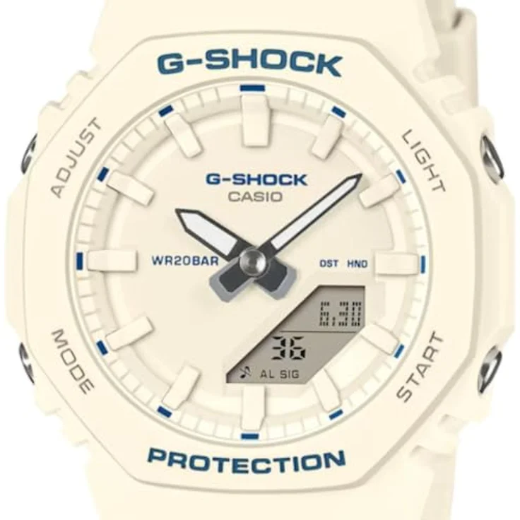 Casio G-SHOCK Damenuhr GMA-P2100BA-7AER, analoges und digitales Display, weißes Harzgehäuse, wasserdicht bis 20 bar, mit Stoppuhr und Alarm – Bild 4