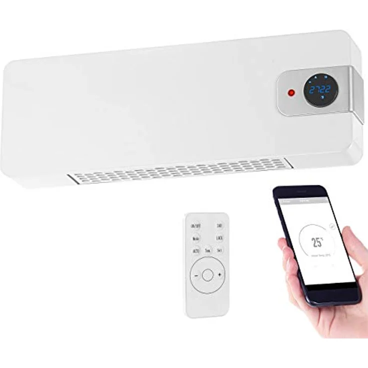 Sichler WLAN-Keramik-Wandheizlüfter mit LED-Display, Heizlüfter, Weiss, Heizlüfter – Bild 2