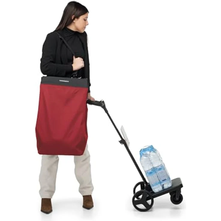 Foppapedretti Go Go Einkaufswagen, Rot mit abnehmbarem 46l Einkaufsbeutel und 8l Kühltasche – Bild 4