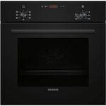 Siemens iQ100 Einbau-Backofen HB013FBB1, 3D Heißluft, Schwarz, Edelstahl, 60 x 60 cm, Schnellaufheizung