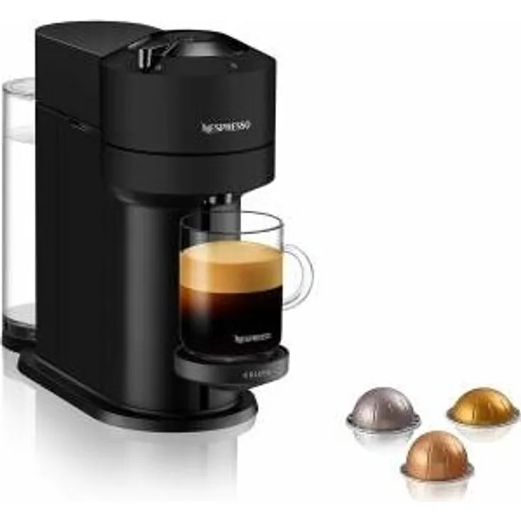 Krups Vertuo Next XN910N, vollautomatische Kaffeekapselmaschine mit Home Connect und höhenverstellbarem Kaffeeauslauf, mattschwarz