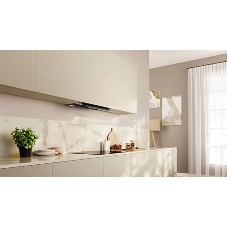 Neff D67XDP2S0, N 70, Integrierte Designhaube, 60 cm, Klarglas schwarz bedruckt, Mattschwarz, Effiziente Motortechnologie, Touch Control und Home Connect Funktionen – Bild 8