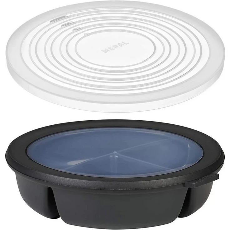 Mepal Lunchbox Bento Schüssel Set, Cirqula rund, Nordic Black, luftdichte Frischhaltedose, Meal-Prep – Bild 1