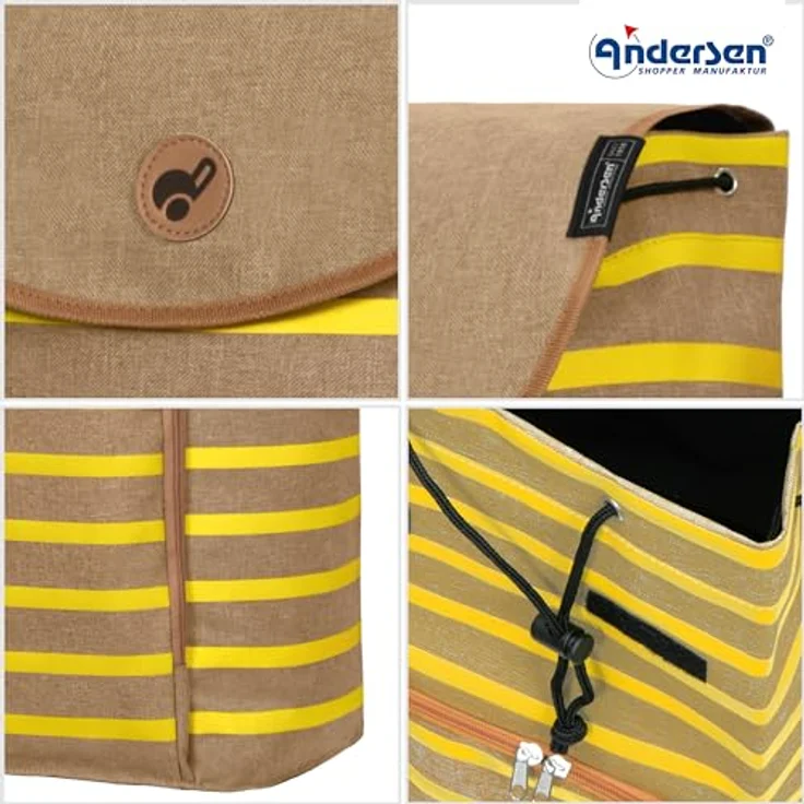 Andersen Shopper Unus Shopper Fun Eske Einkaufstrolley, 59 cm, gelb, 100% Polyester, praktische Größe 35 x 24 cm – Bild 6