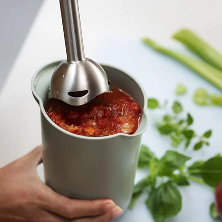 Mepal Rührbecher mit Deckel Chef it - Verschließbar, in der Kühlschranktür - Rutschfester Boden - Mikrowellen- und Spülmaschinengeeignet - 1000 ml - Chalk – Bild 3