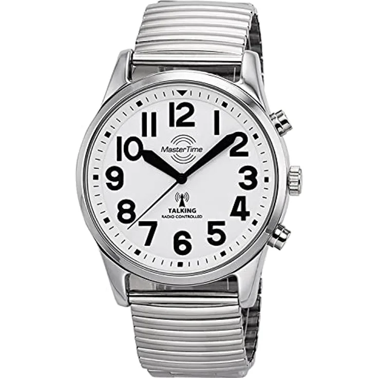 Master Time Funk Quarz Sprechende Herren Uhr Analog mit Metall Armband MTGA-10691-61M