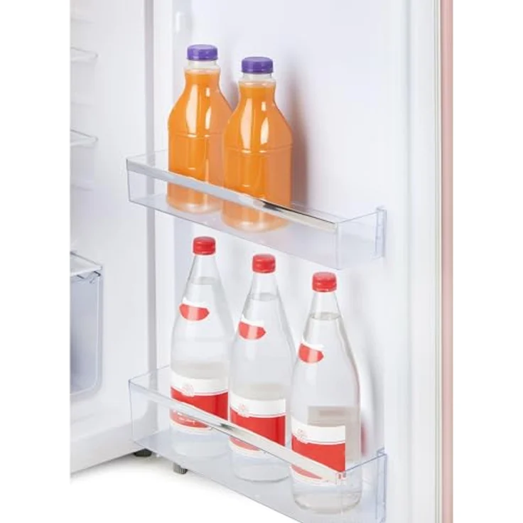 Domo DO91708R, Freistehender Kühlschrank in Rosa mit Holzoptik-Griff, 218 l, Energieklasse D, 39 dB – Bild 7