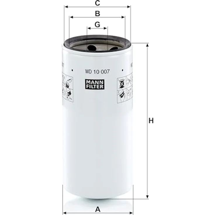 Mann Filter WD 10 007, Arbeitshydraulikfilter für Bremsen, effektive Filtration und hohe Langlebigkeit – Bild 3