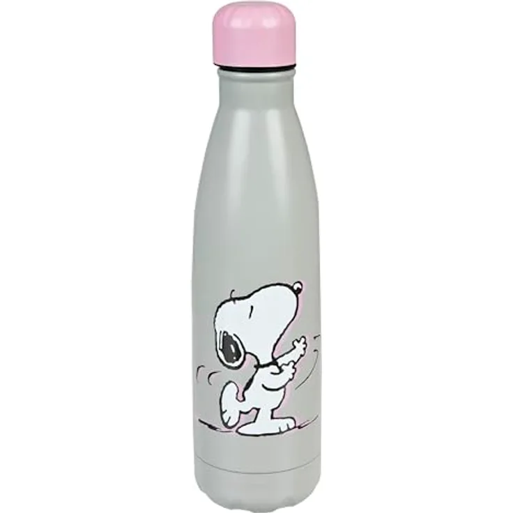 Undercover Snoopy Edelstahl Isolierflasche, doppelwandig, 500ml, auslaufsicher, für Mädchen, ideal für unterwegs