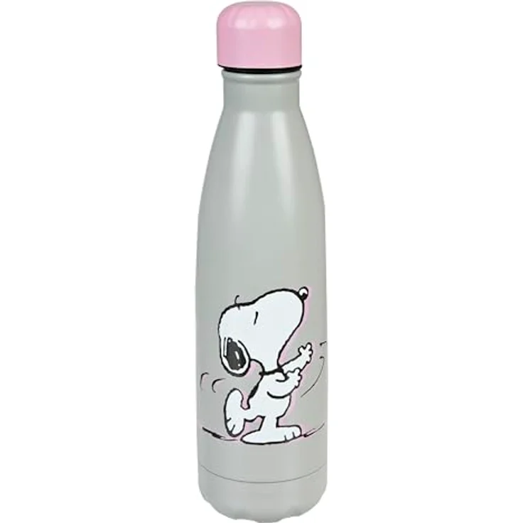 Undercover Snoopy Edelstahl Isolierflasche, doppelwandig, 500ml, auslaufsicher, für Mädchen, ideal für unterwegs – Bild 1