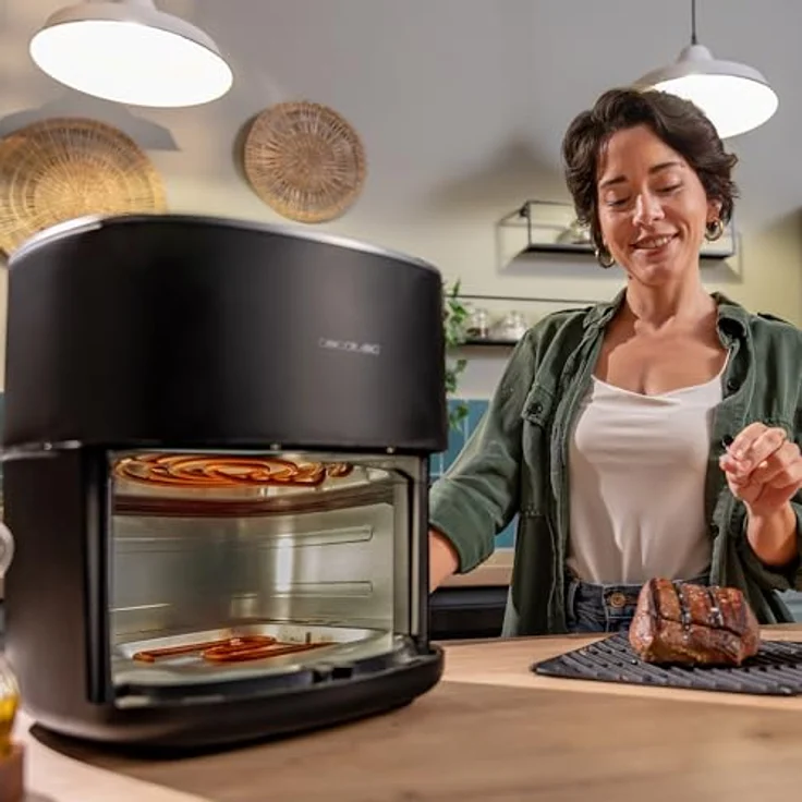 Cecotec Cecofry&Grill Duoheat 6500, Heißluftfritteuse ohne Öl, 6,5L, 2200W, digital mit Temperaturregelung 40-200°C, 12 Menüs und Sichtfenster – Bild 5